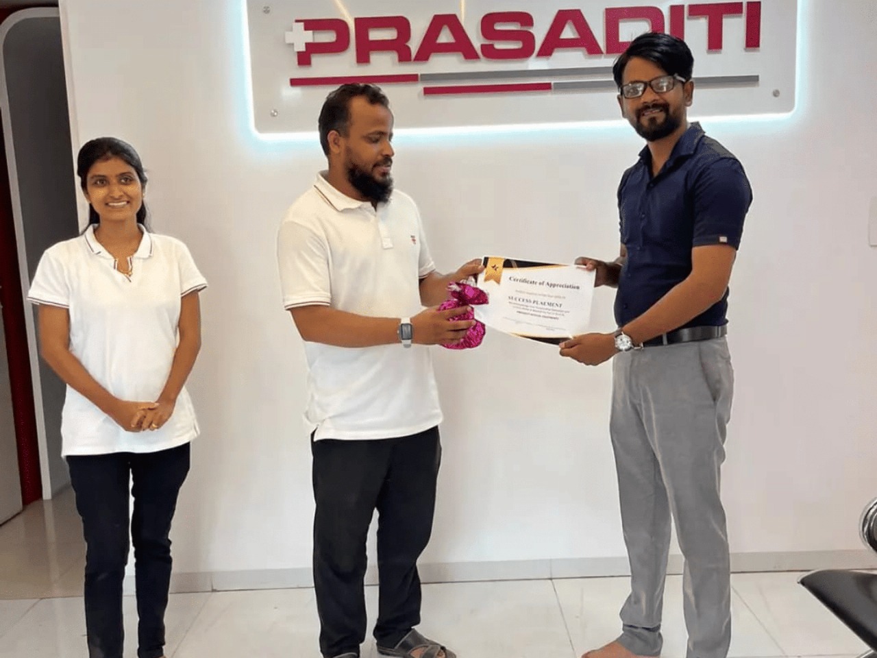 Successful candidate with offer letter